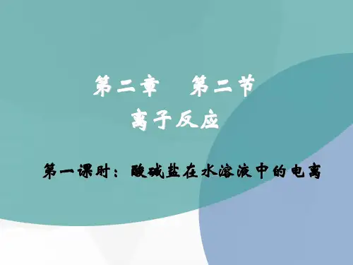人教版第一章第二节第一课时离子反应——酸碱盐在水溶液中的电离