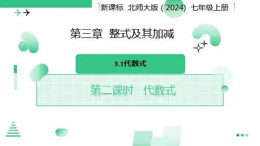 3.1 代数式 第二课时代数式的值 课件-2024-2025学年北师大版数学七年级上册