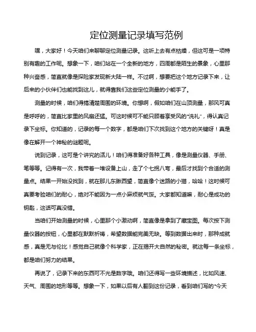 定位测量记录填写范例
