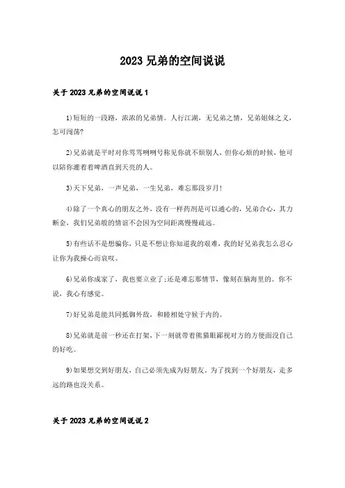 2023兄弟的空间说说
