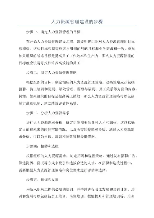 人力资源管理建设的步骤