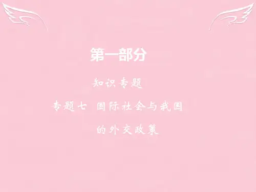 版高考政治二轮复习 第一部分 知识专题7 国际社会与我国的外交政策课件