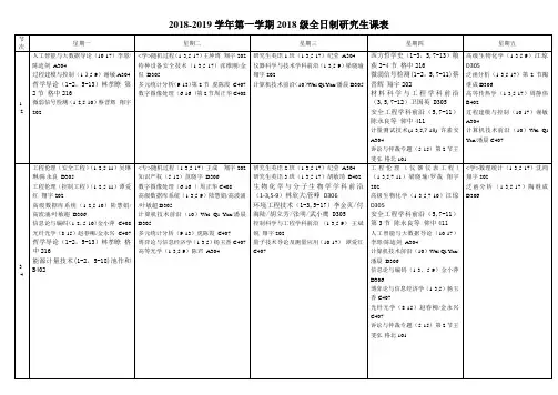 2018-2019学年第一学期2018全日制研究生课表.-中国计量大学