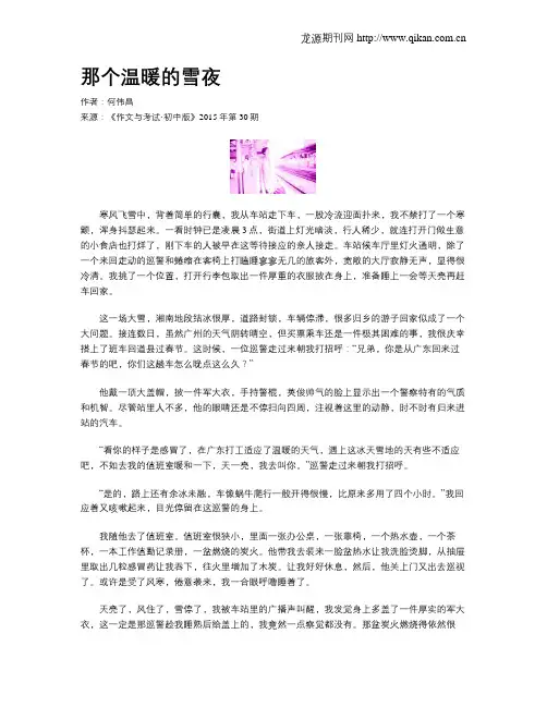 那个温暖的雪夜