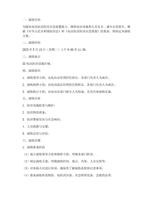 电站防洪防汛应急预案演练