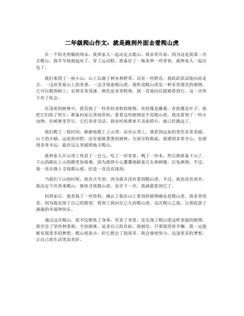 二年级爬山作文：就是跑到外面去看爬山虎