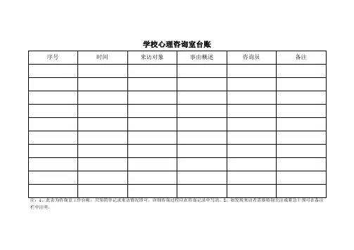 学校心理咨询室台账