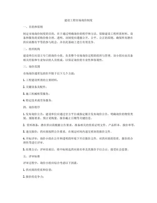 建设工程市场询价制度