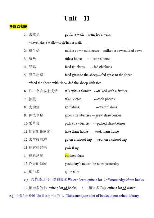 Unit+11知识点归纳 人教版英语七年级上册++