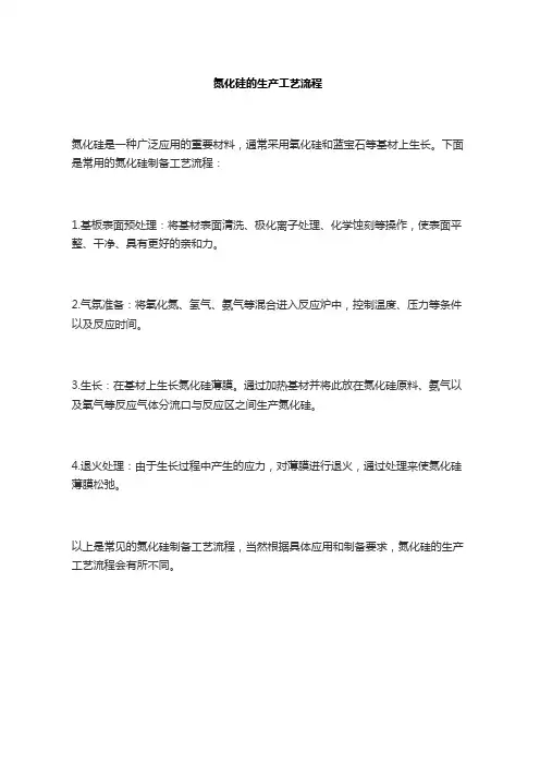 氮化硅的生产工艺流程