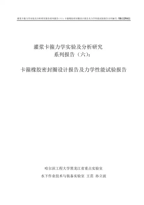 6-卡箍橡胶密封圈选型设计报告及力学性能试验报告