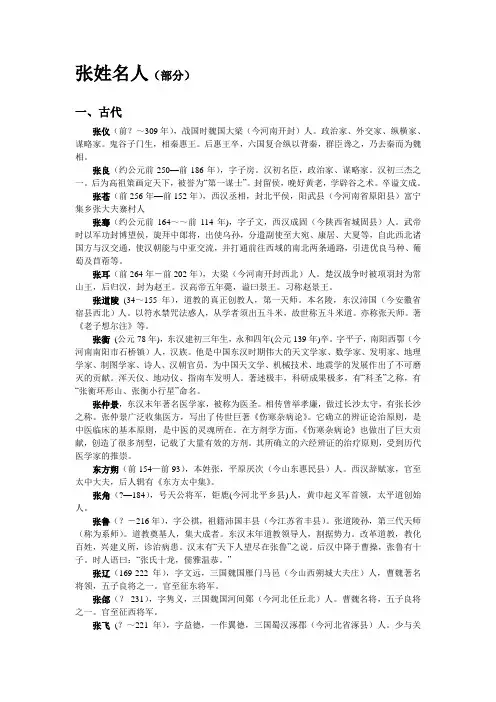 张姓名人