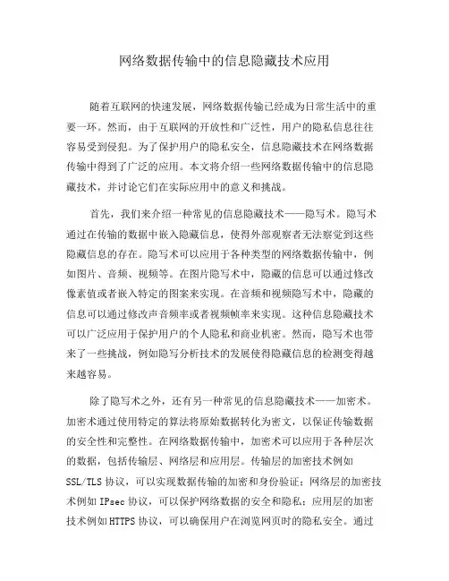 网络数据传输中的信息隐藏技术应用(十)