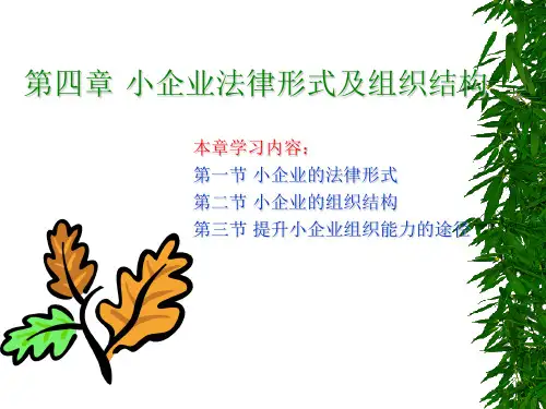 第四章 小企业法律形式及组织结构