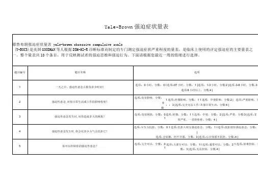 YaleBrown强迫症状量表