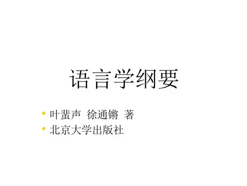 语言学纲要(词义)教程教案