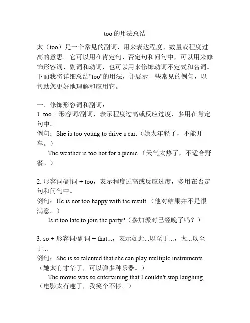 too的用法总结
