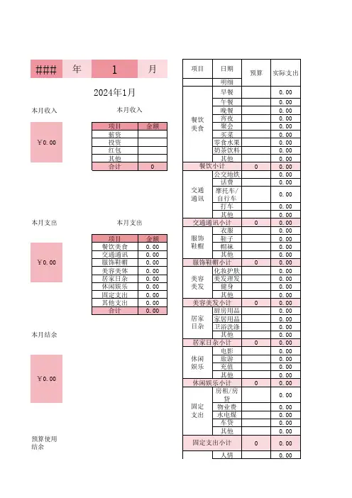 2024年家庭记账簿