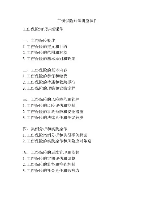 工伤保险知识讲座课件