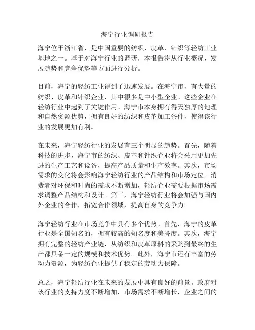 海宁行业调研报告