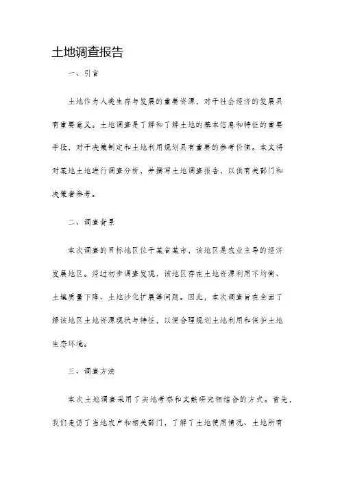 土地调查报告