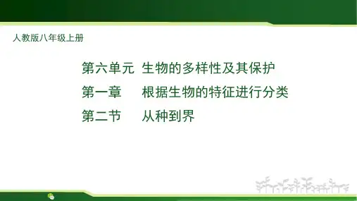 人教版八年级生物《从种到界》课件