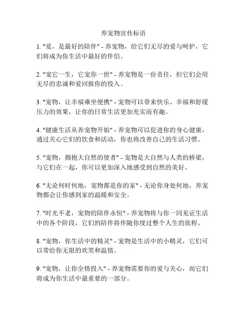 养宠物宣传标语