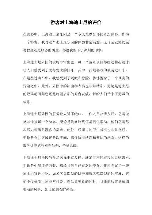 游客对上海迪士尼的评价