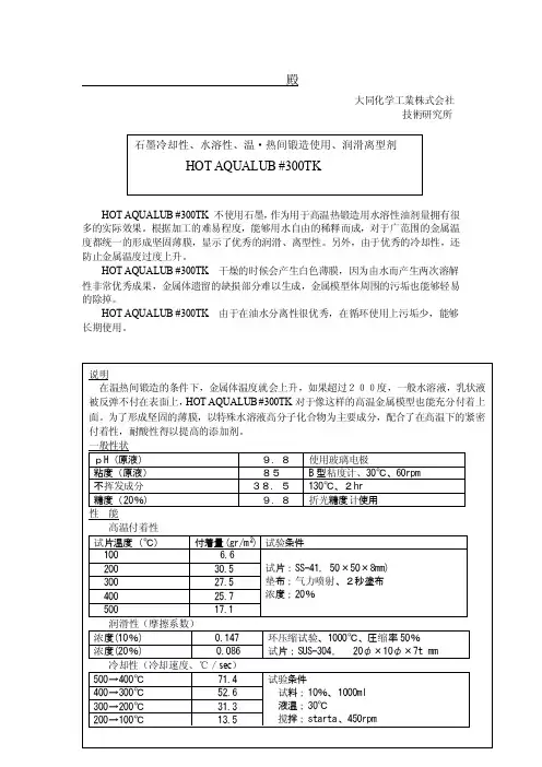 热间锻造用水性脱模剂300TK