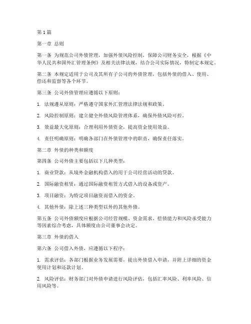 公司外债管理规定(3篇)