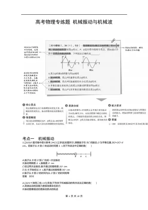高考物理专练题机械振动与机械波(试题部分)