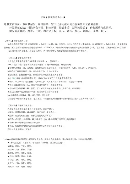 -沪深A股狙击手5+1+19-