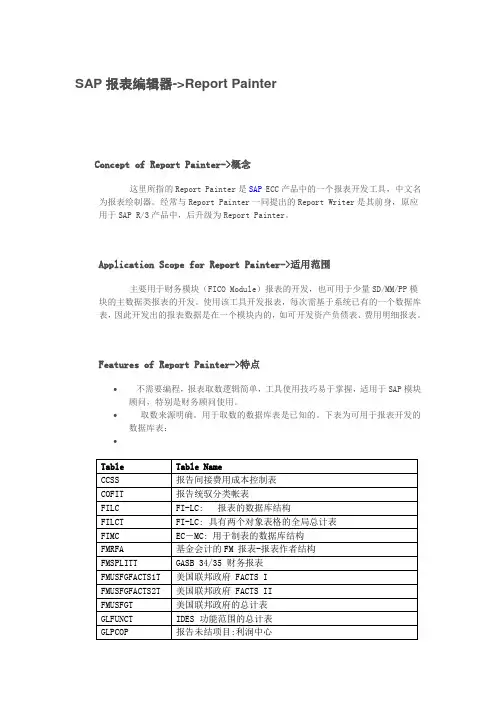 SAP报表编辑器(Report Painter)
