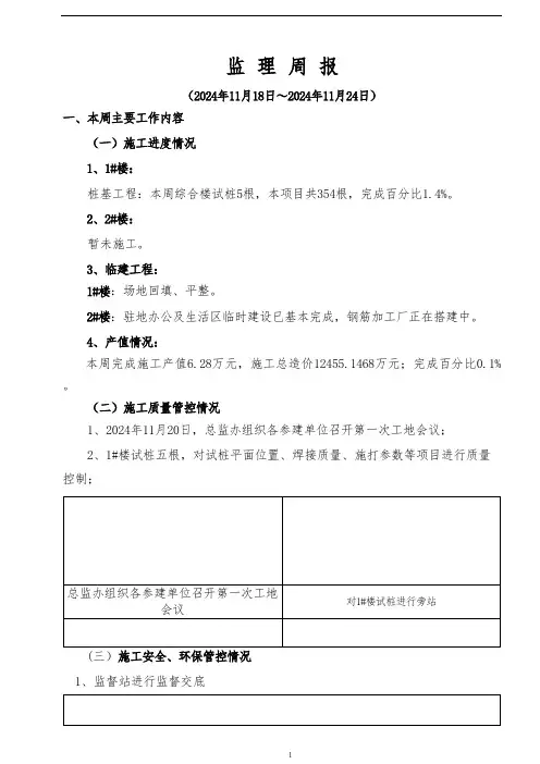 监理周报模板