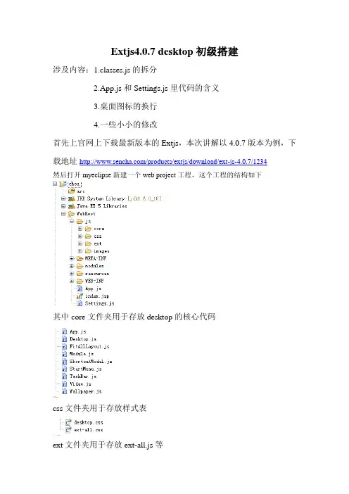 Extjs4.0.7 desktop基础搭建