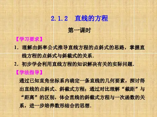 【步步高】高中数学 第二章 2.1.2直线的方程(一)配套名师课件 苏教版必修2 