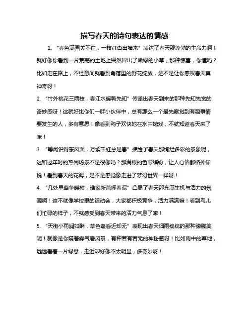 描写春天的诗句表达的情感
