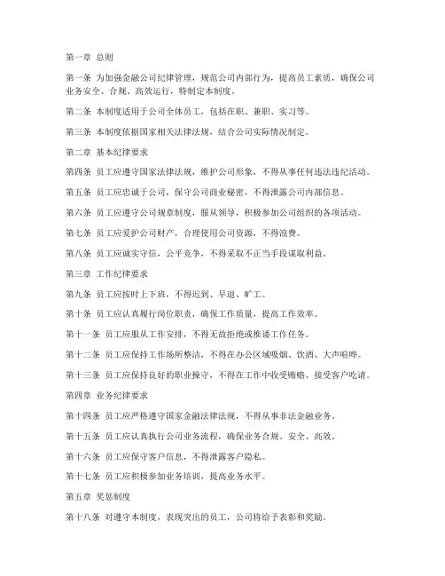 金融公司纪律管理制度