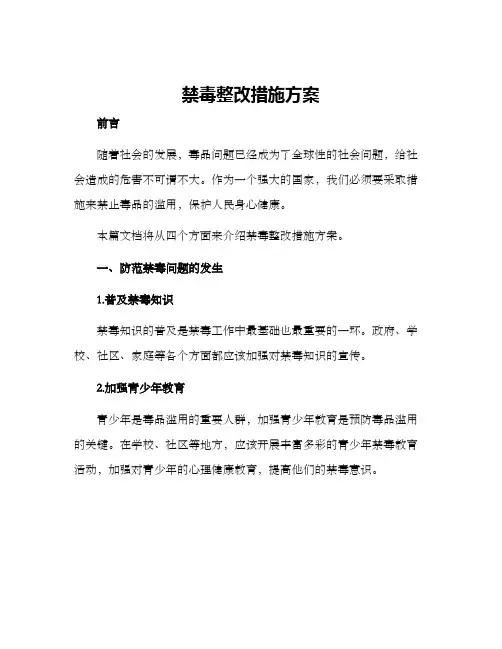 禁毒整改措施方案