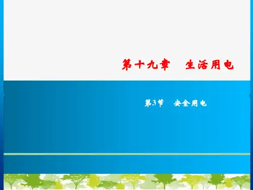 人教版物理九年级下册第19章 第3节 安全用电习题课件(共18张PPT)