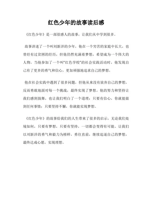 红色少年的故事读后感