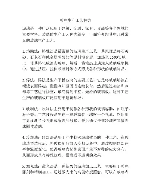 玻璃生产工艺种类