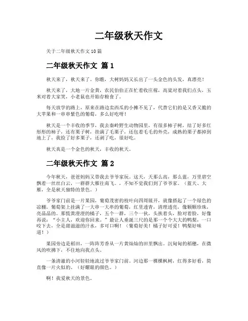 二年级秋天作文