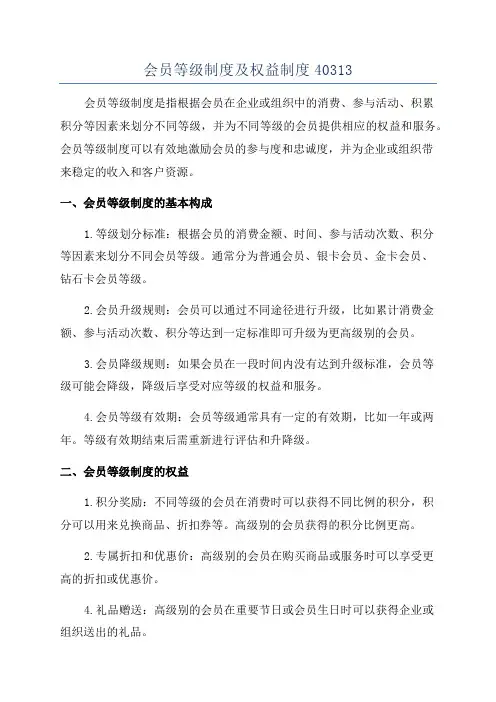 会员等级制度及权益制度40313