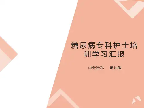 糖尿病专科护士培训学习汇报课件