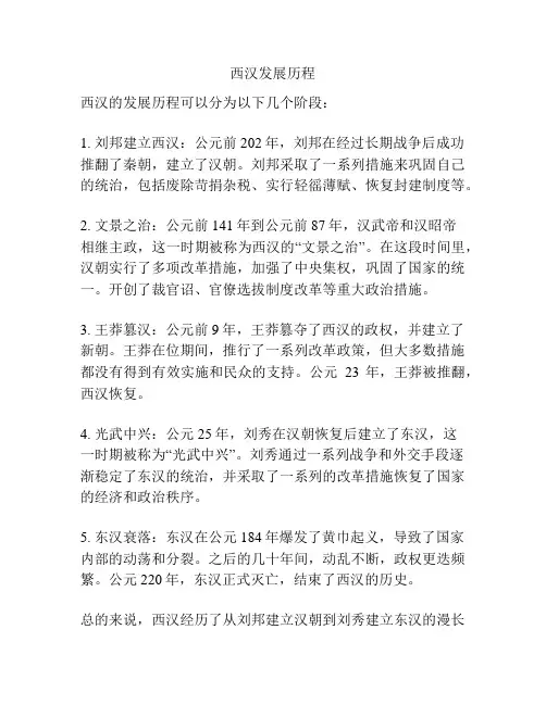 西汉发展历程
