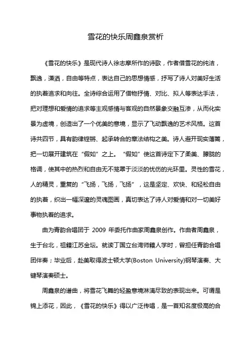 雪花的快乐周鑫泉赏析