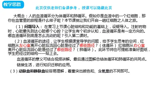 2022-2023学年人教版七年级下册生物4.4.3输送血液的泵心脏(2)