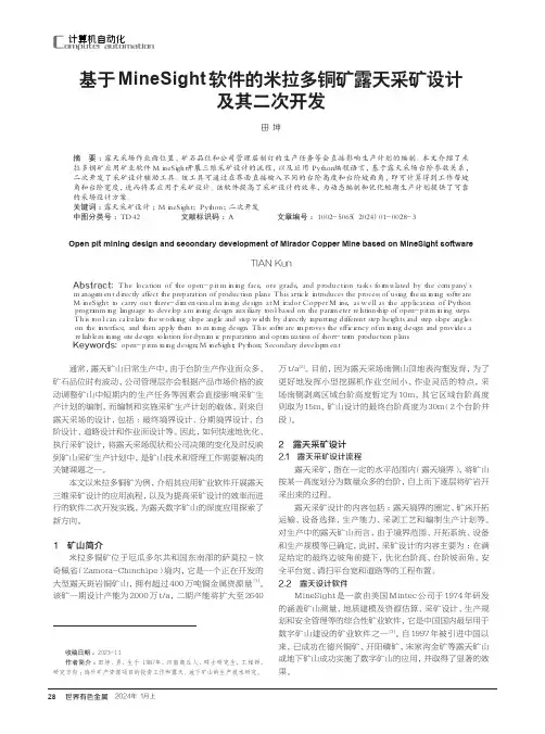 基于MineSight软件的米拉多铜矿露天采矿设计及其二次开发