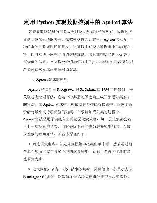 利用Python实现数据挖掘中的Apriori算法